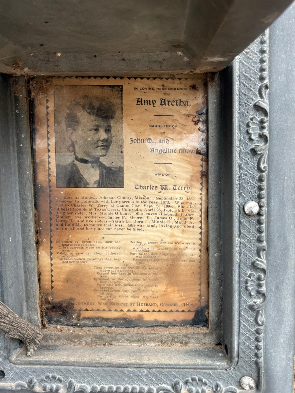 Amy Aretha Terry, San Isabel View Cemetery in Hillside,&nbsp;Colorado