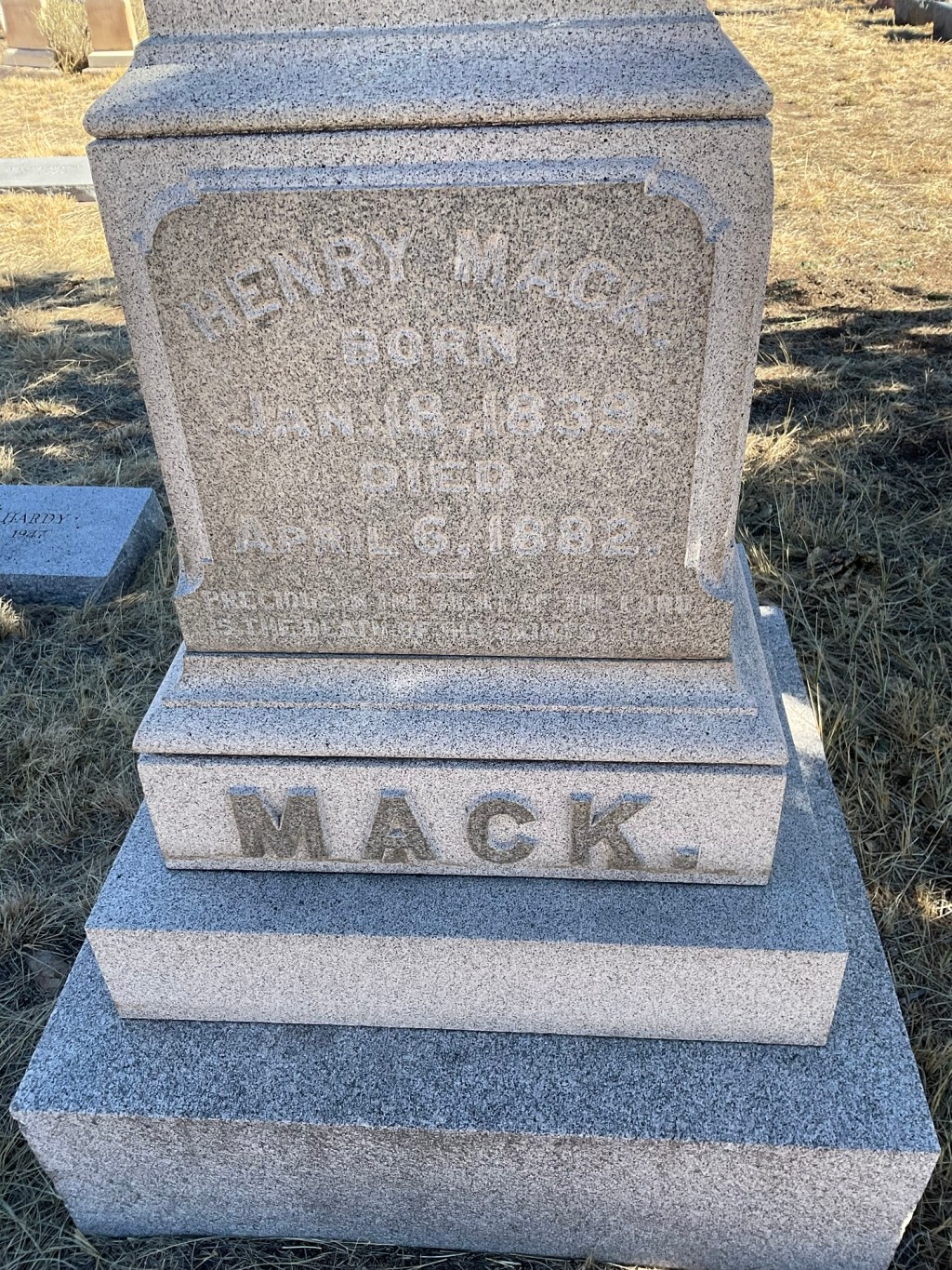 Mack, A Very Tall Obelisk in Greenwood Cemetery, Cañon City,&nbsp;Colorado